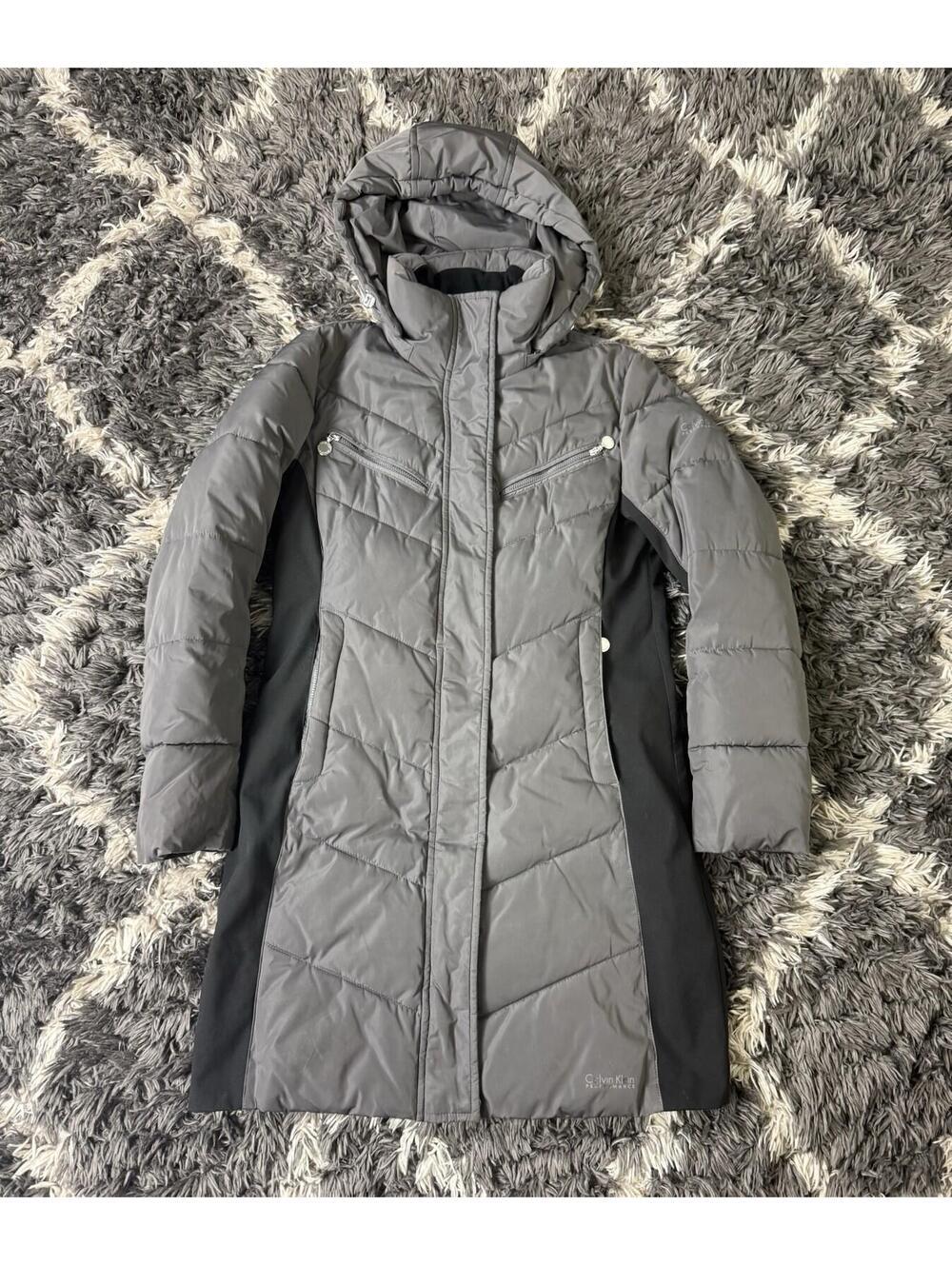 Calvin Klein Performance Puffer Coat Women’s XS Long Windbreaker Jacket